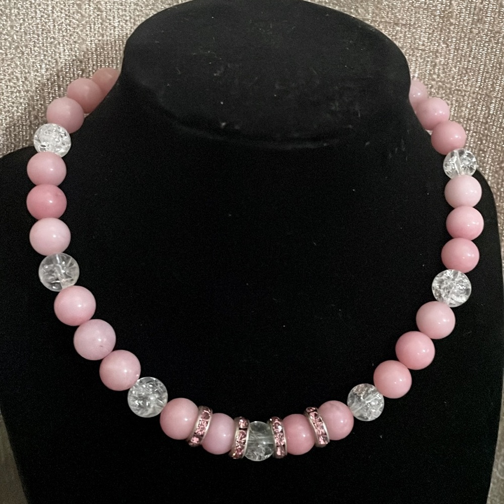 Vintage pink Jade necklace
